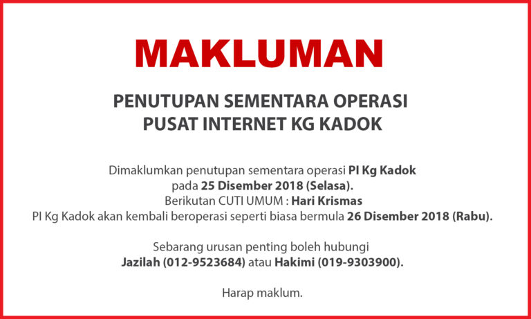 NOTIS PENUTUPAN PI 251218